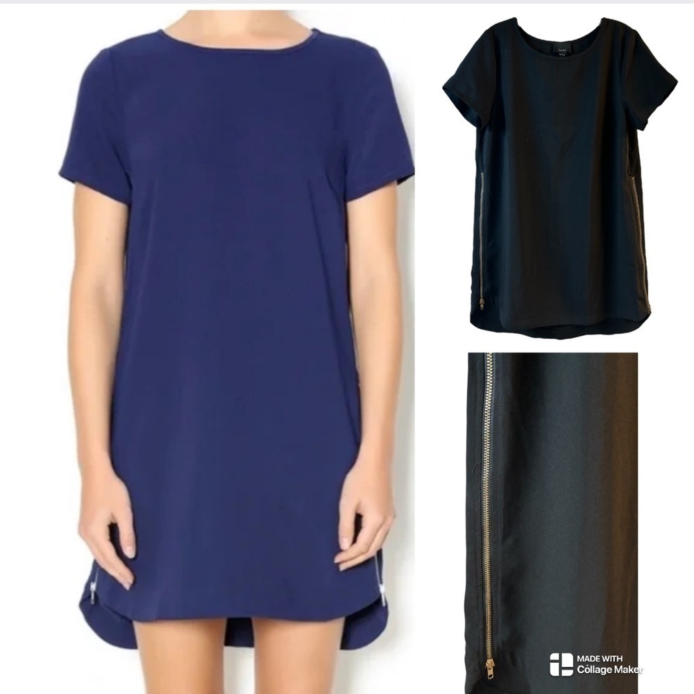 Anthropologie Lumiere side zip dress in black